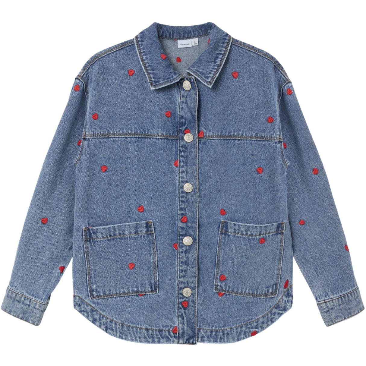 Name It Medium Blue Denim Heart Mandy Denim Embroidery Jacka