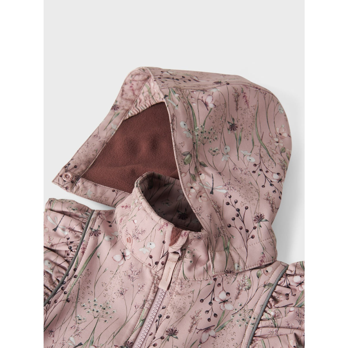 Name It Pale Mauve Flower Meadow Alfa08 Softshell Dräkt Frill Fo