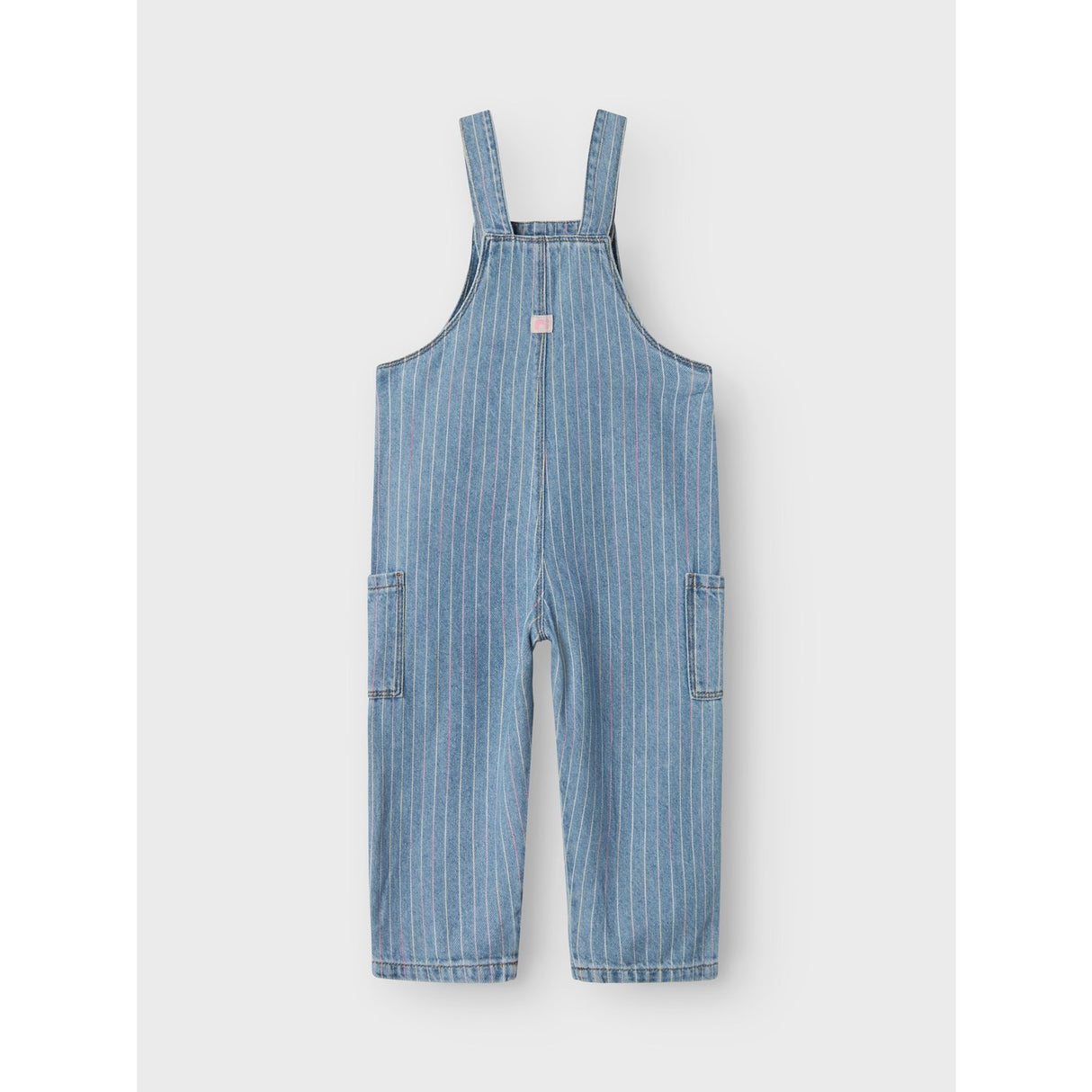 Name It Light Blue Denim Multi Macie Stripe Denim Overall