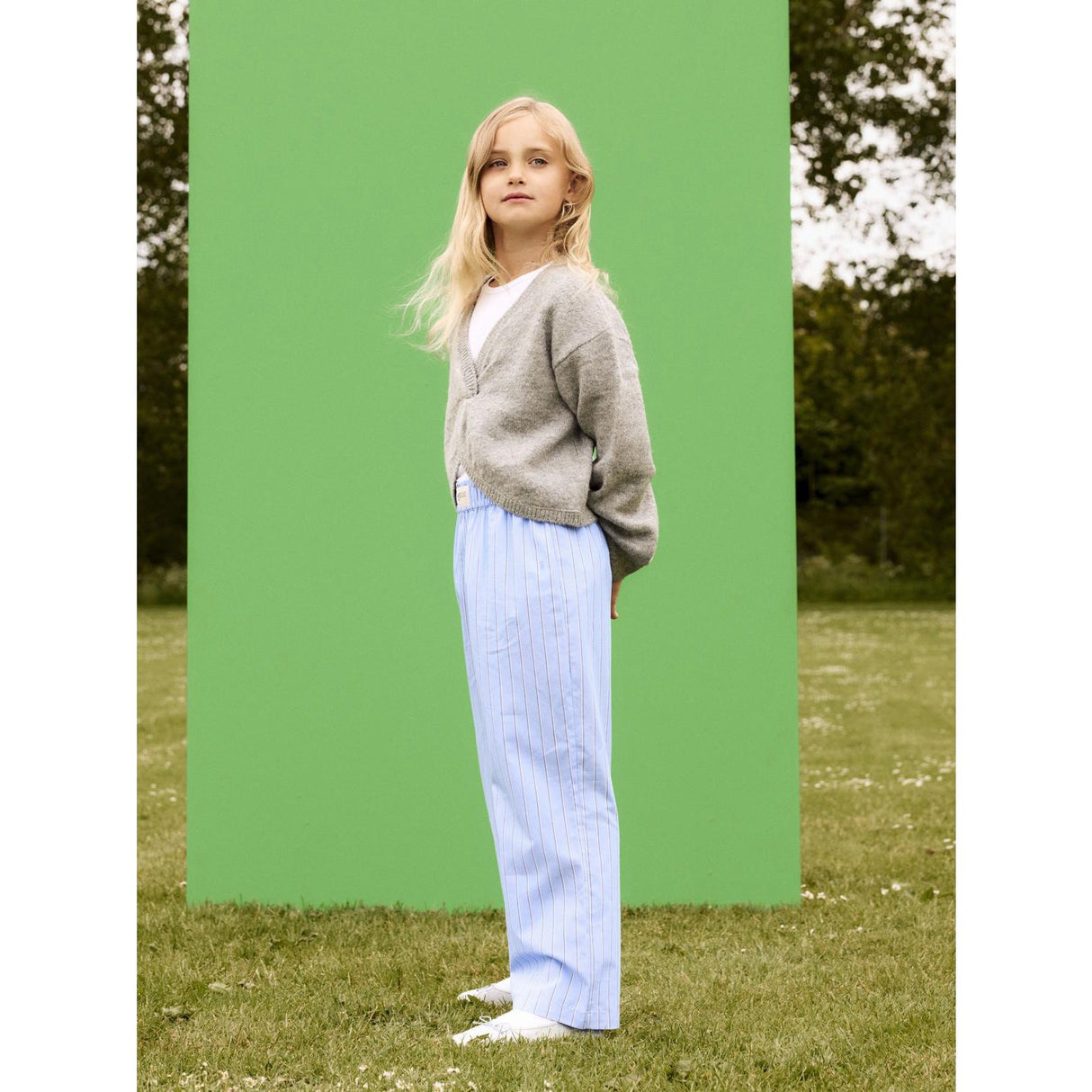 Name It Grey Melange Diheart Stickad