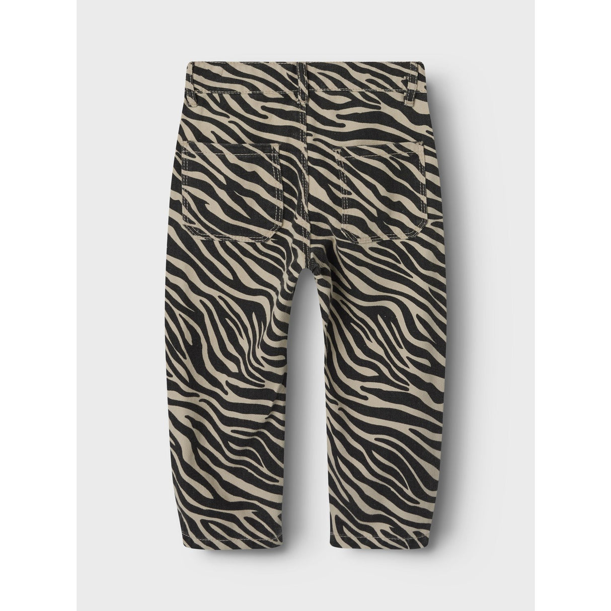 Name It Cement Black Zebra Bella Twill Mom Byxor