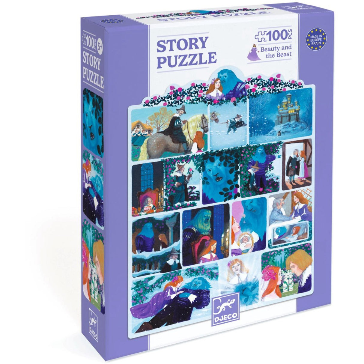 Djeco Story Puzzle, Skönheten och Odjuret - 100 Bitar