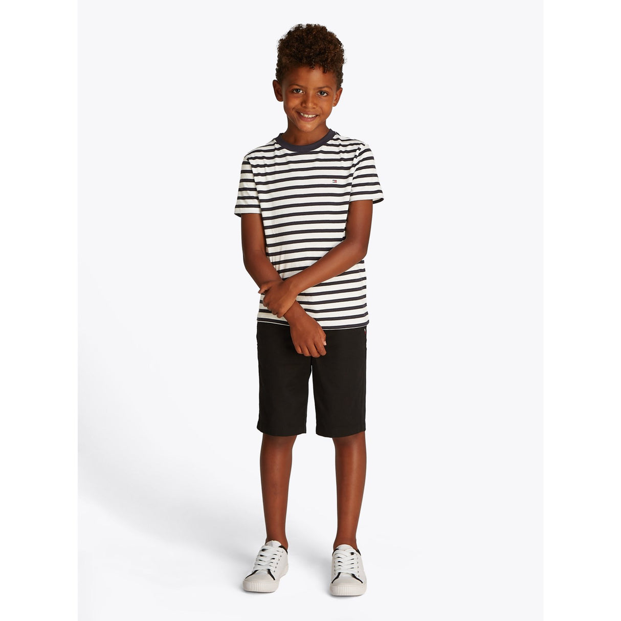 Tommy Hilfiger Dark Night Navy White Breton Stripe Essential Bomull Reg T-Skjorta