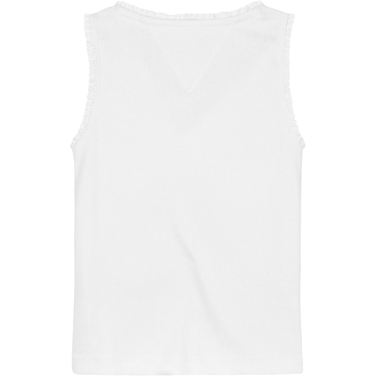 Tommy Hilfiger White Essential Rib Lace Tank Topp