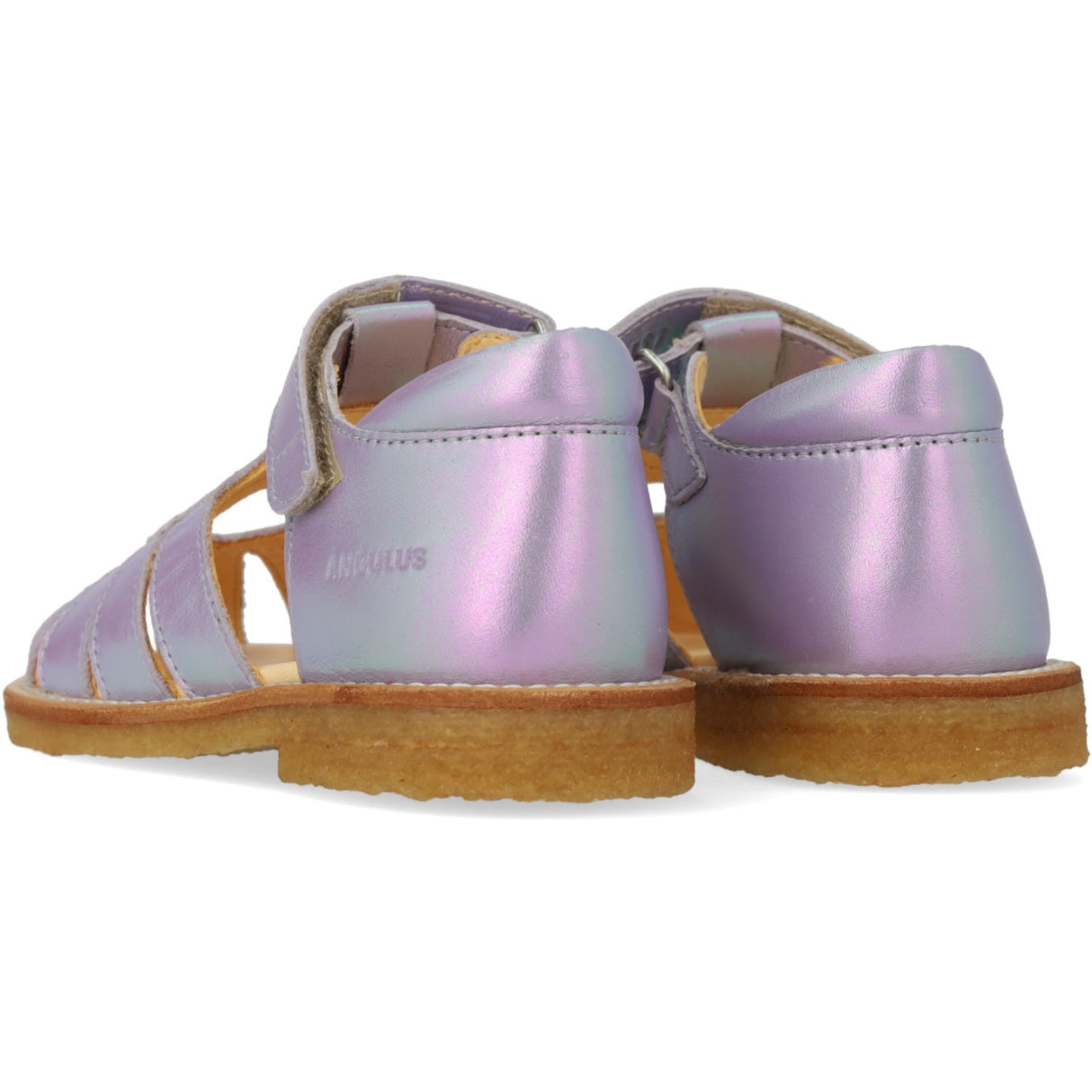 Angulus Iridescent Lilac Shine Hjertesandal Med Kardborrebandlukning