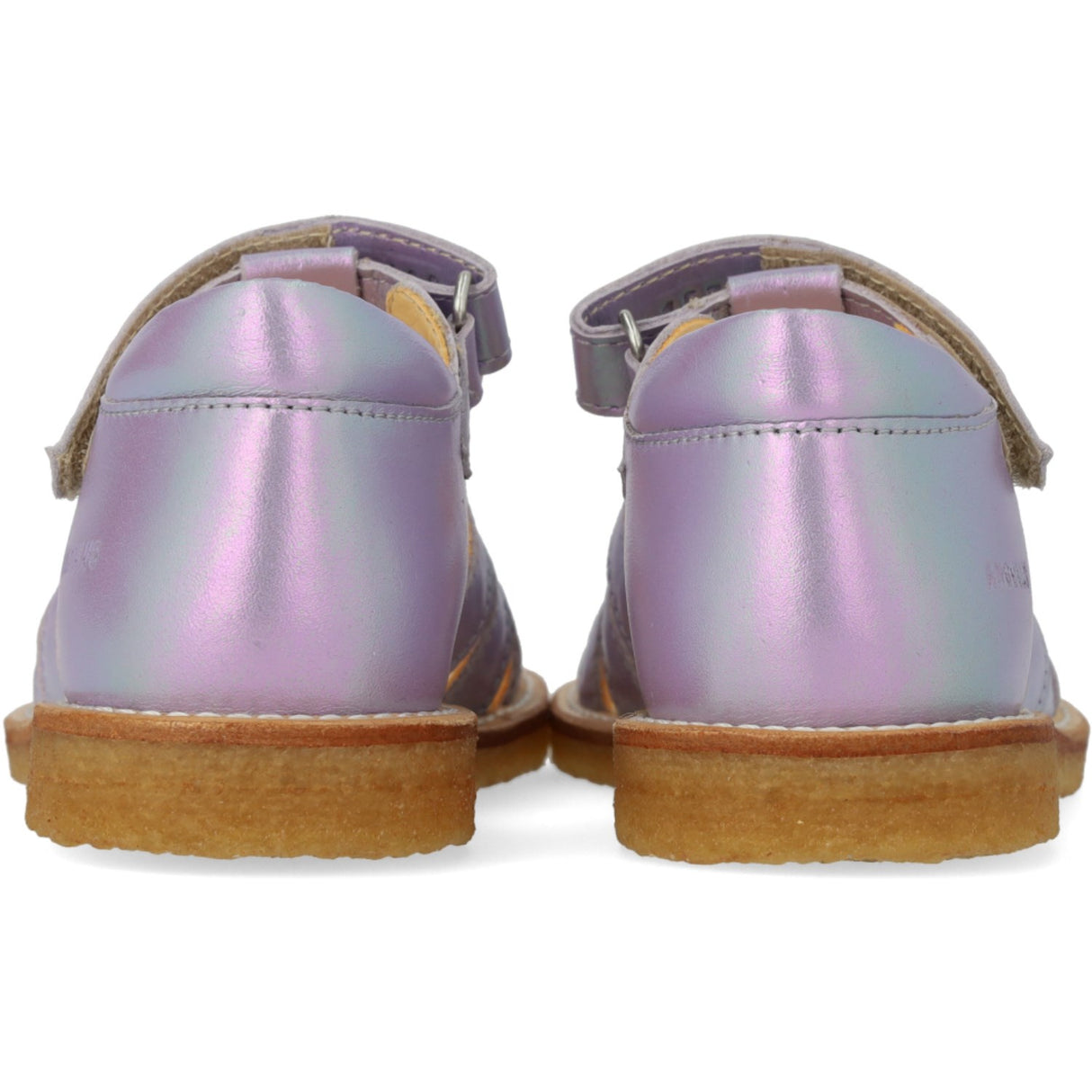 Angulus Iridescent Lilac Shine Hjertesandal Med Kardborrebandlukning