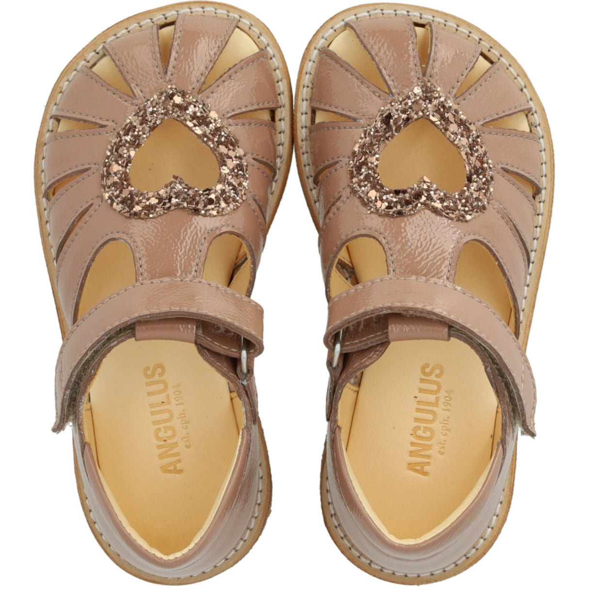Angulus Clay/Clay Glitter Hjertesandal Med Glitter Hjerte