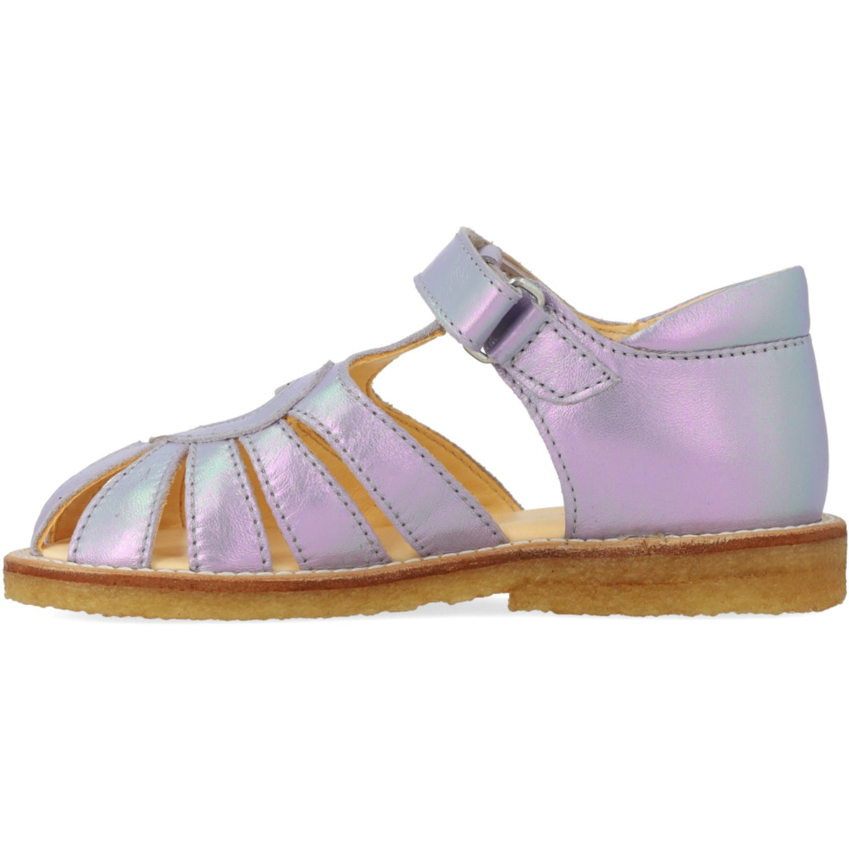 Angulus Iridescent Lilac Shine Hjertesandal Med Kardborrebandlukning