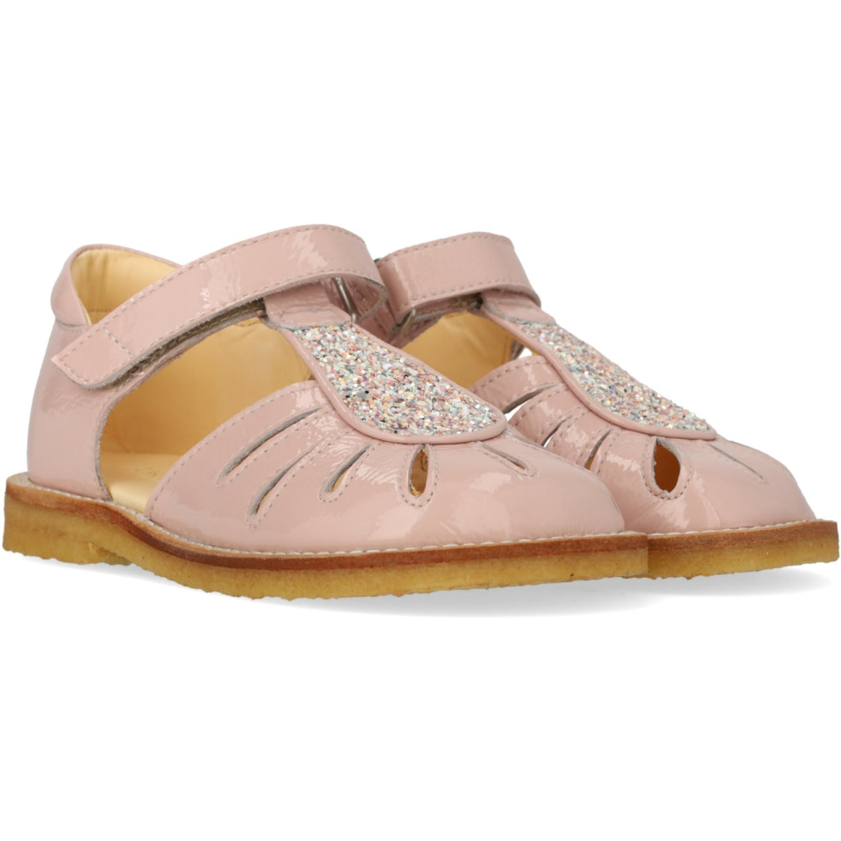 Angulus Rosebud/Rosebud Glitter Sandal med Droppdetalj i Sparkling Glitter
