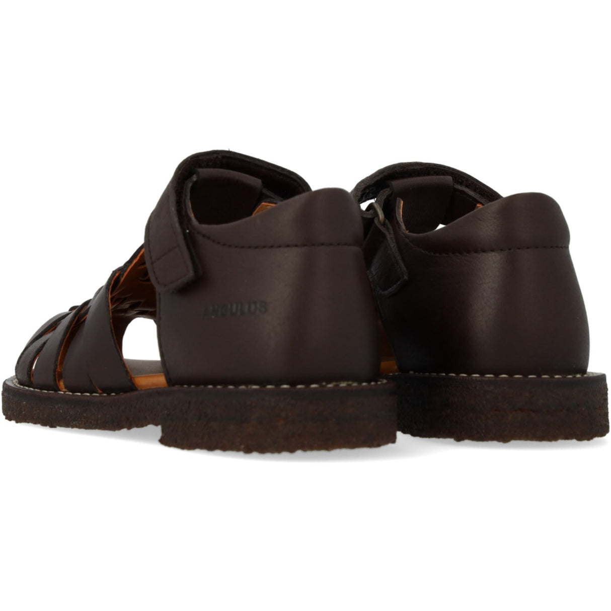 Angulus Dark Brown Flätad Lädersandal
