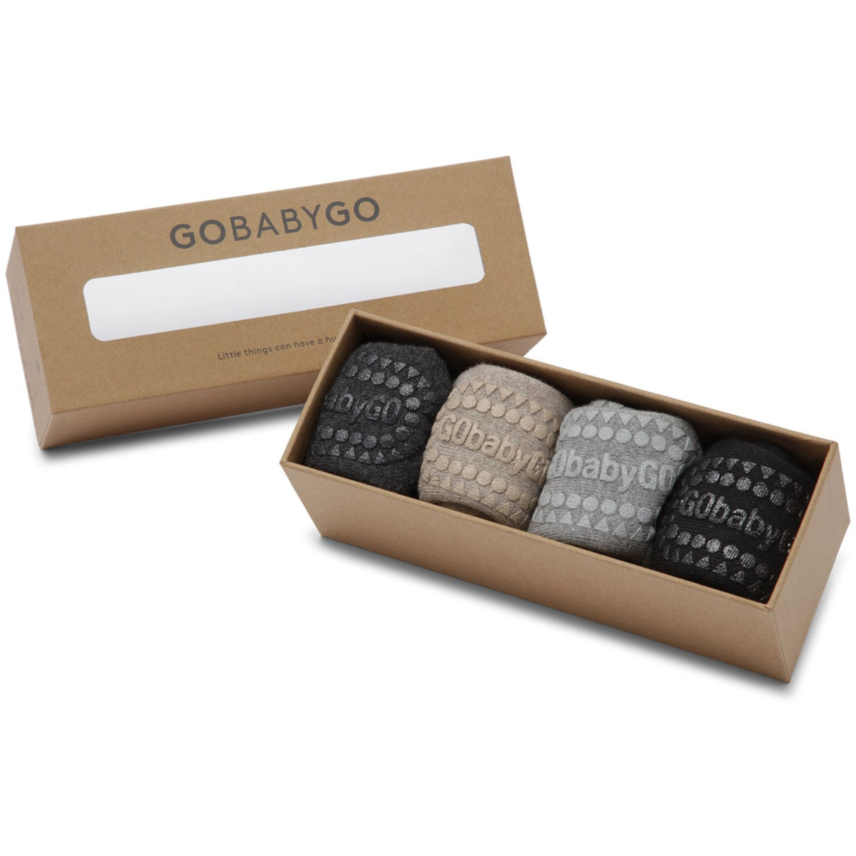 Gobabygo Grey/Sand/Grey/Black Combo Box Organic Bomull
