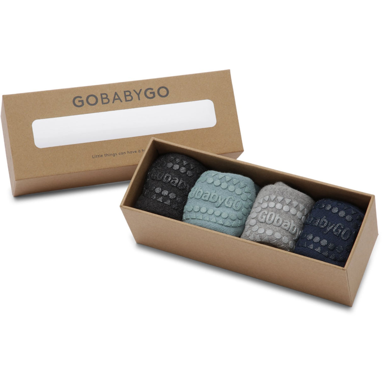 Gobabygo Grey/Blue/Grey/Navy Combo Box Organic Bomull