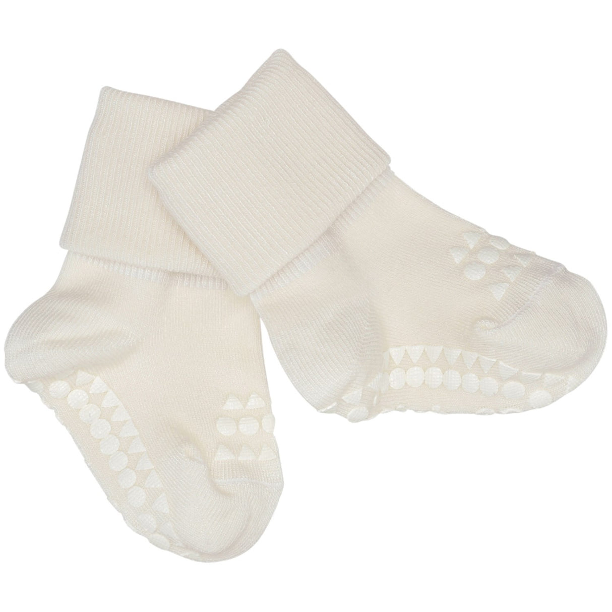 Gobabygo Off White Non-Slip Strumpor Bambu