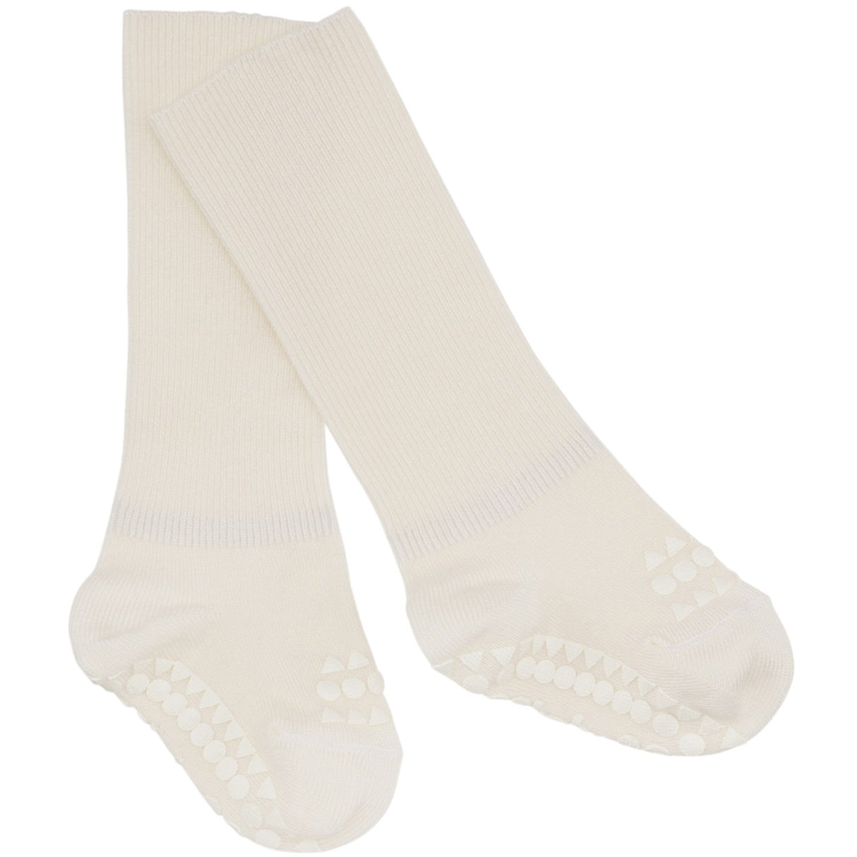 Gobabygo Off White Non-Slip Strumpor Bambu