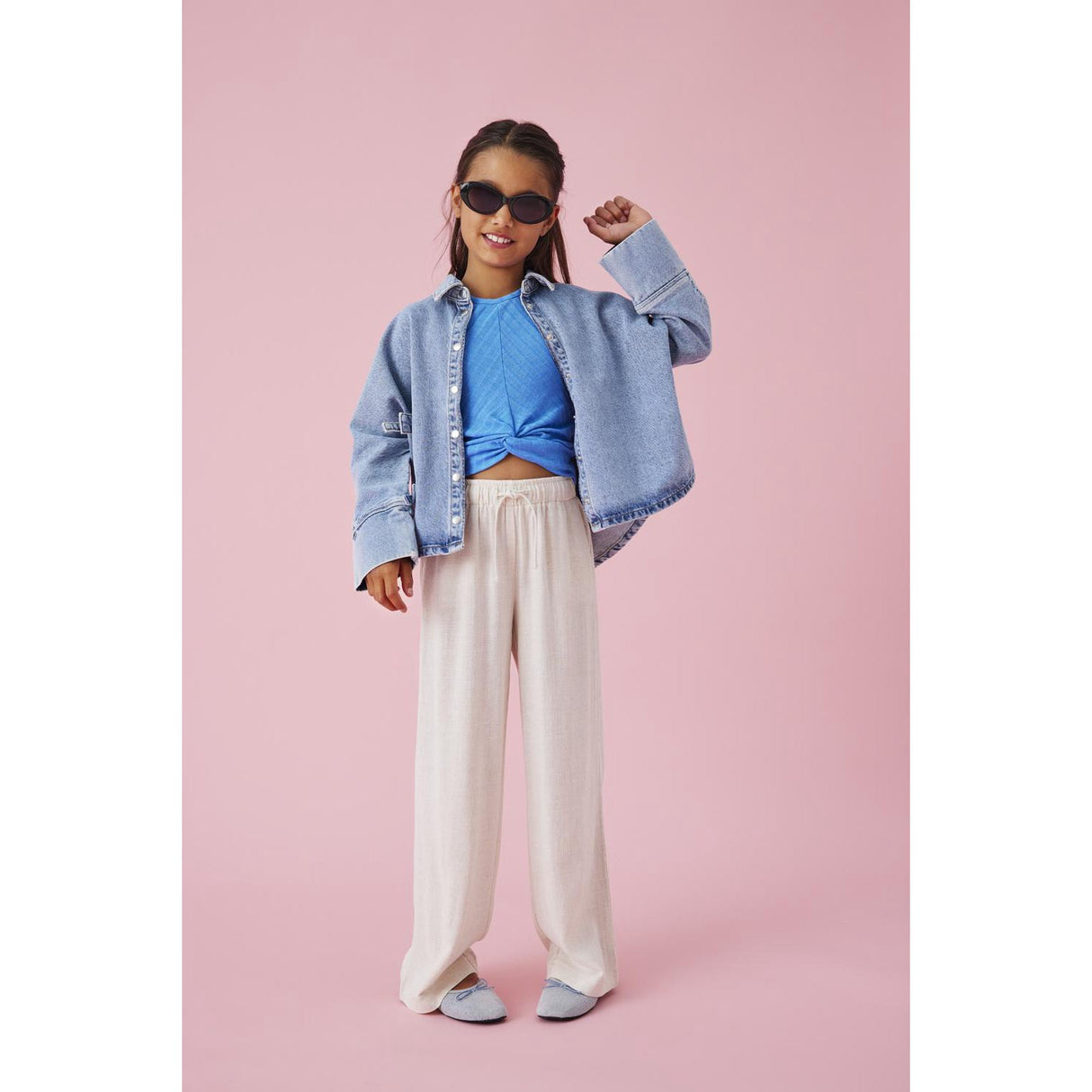 kids ONLY Light Blue Denim Grace 7/8 Rosett Skjorta Denim