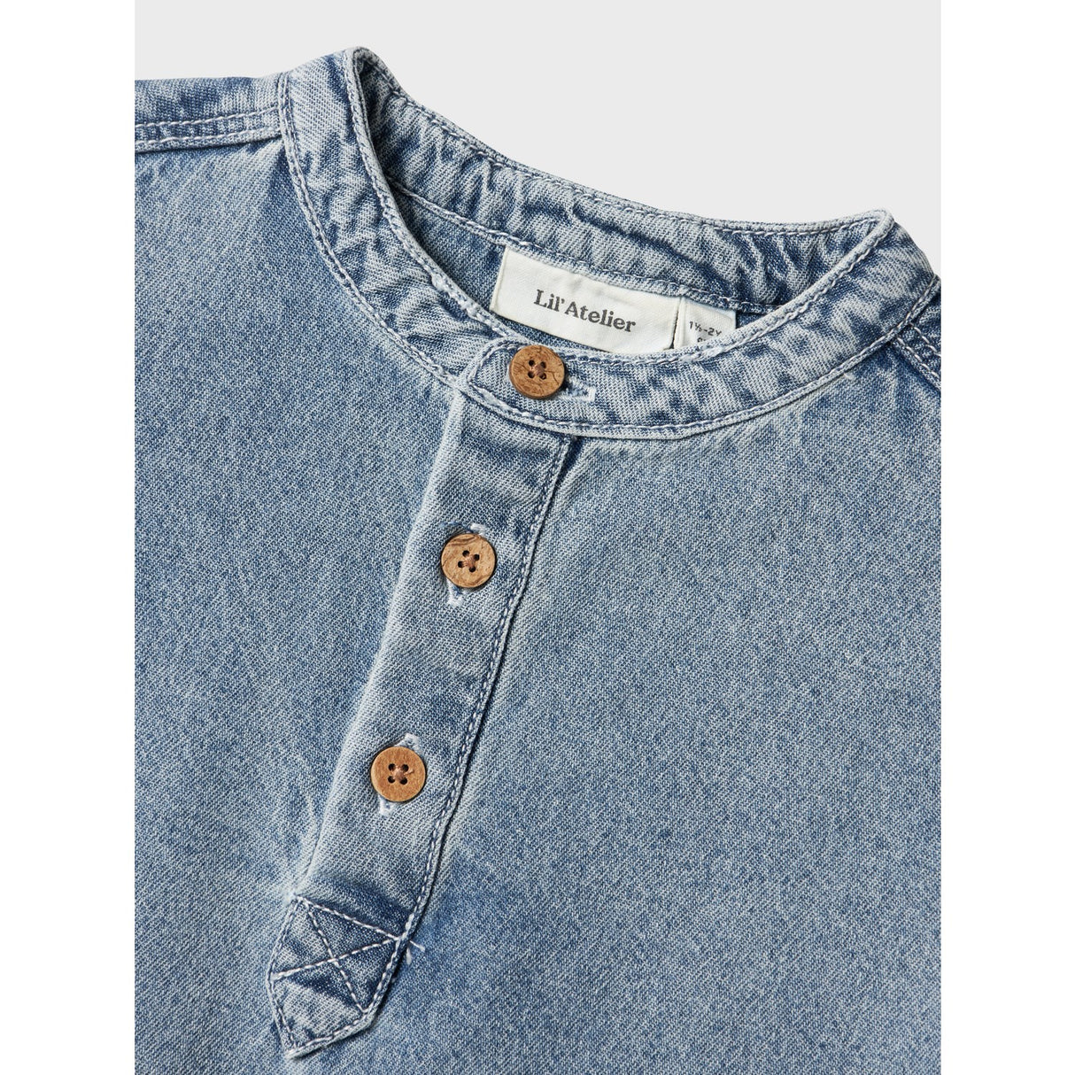 Lil'Atelier Medium Blue Denim Fundo Loose Denim Skjorta