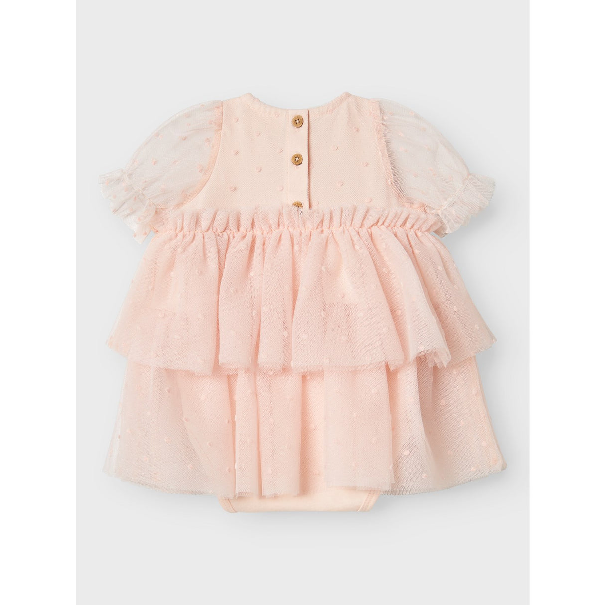 Lil'Atelier Peach Blush Frilla Loose Tyll Body Klänning