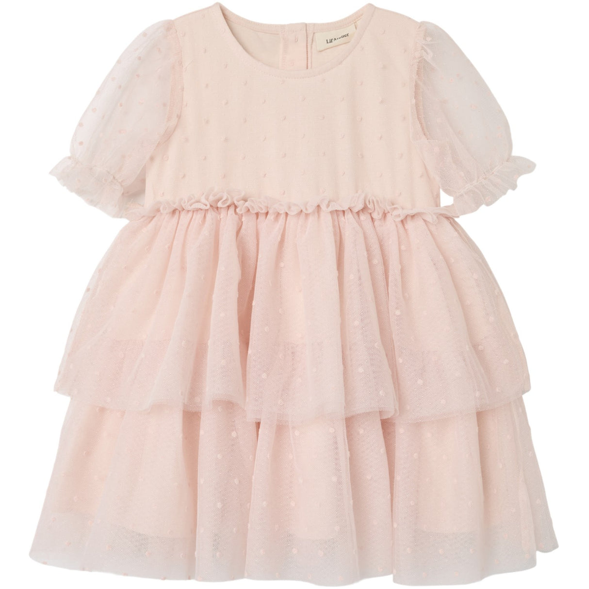 Lil'Atelier Peach Blush Frilla Loose Tyll Klänning