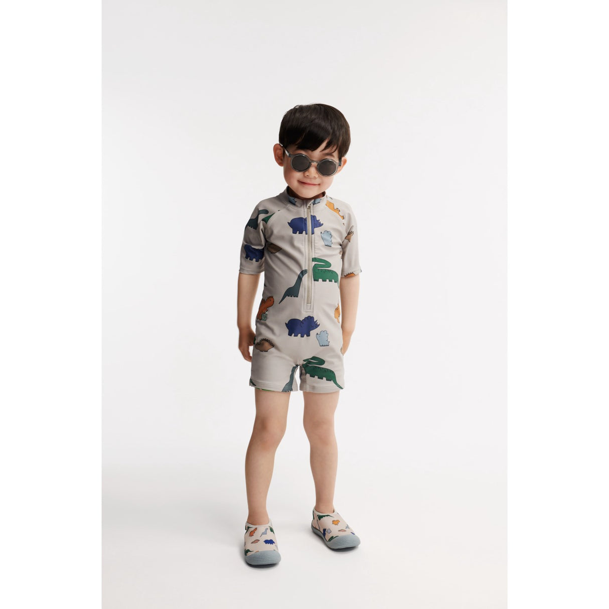 LIEWOOD Dinosaurs / Mist Max Printed Shortsleeve Swim Byxdress