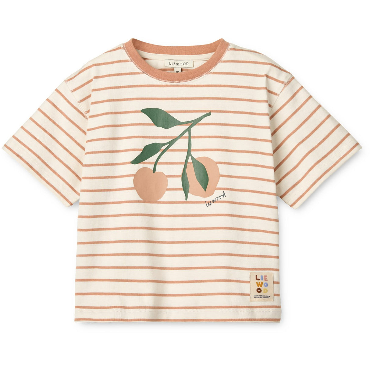 LIEWOOD Peach / Stripe Tuscany Rose / Creme De La Creme Tyler Placement Shortsleeve T-Skjorta