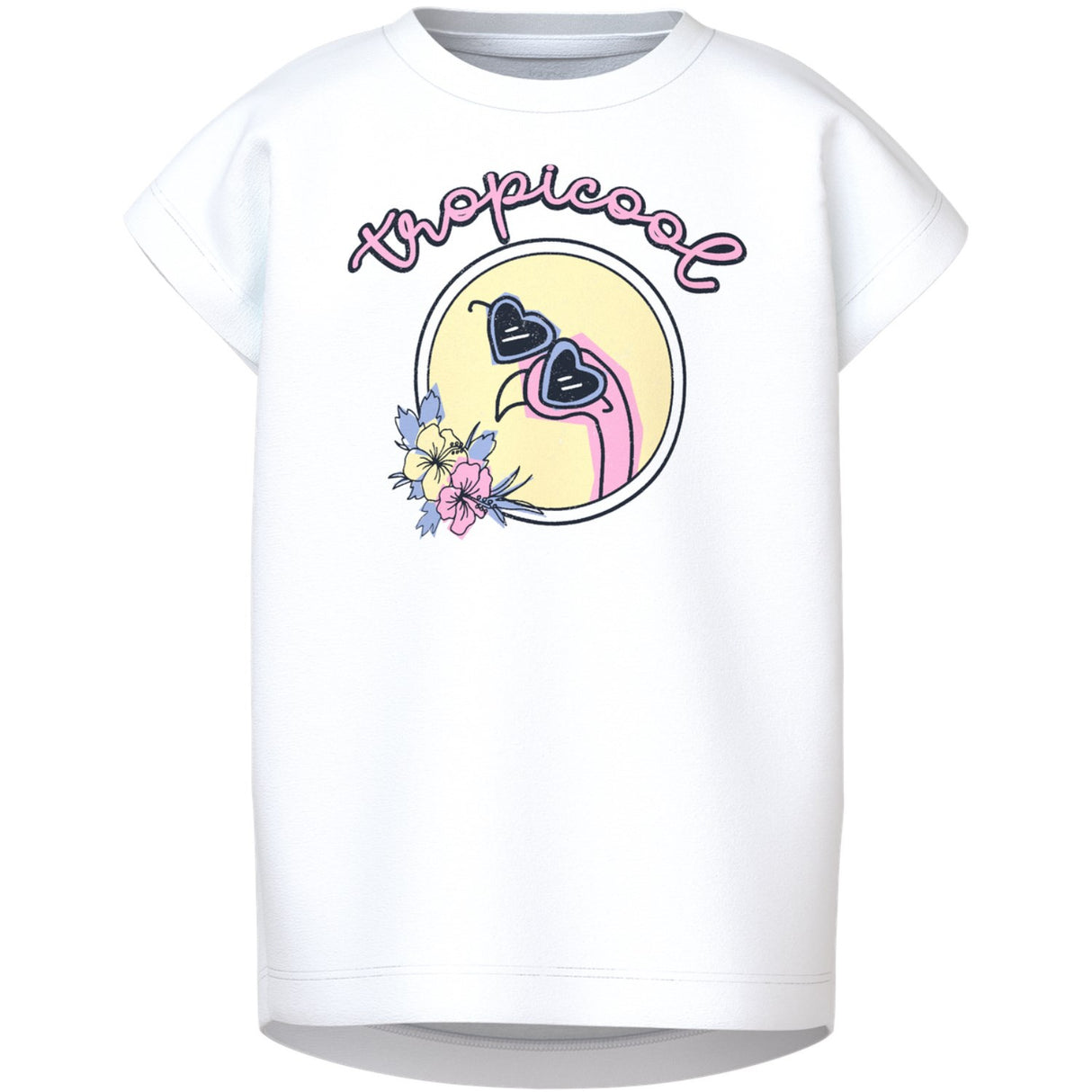 Name It Bright White Tropicool Violet T-Shirt