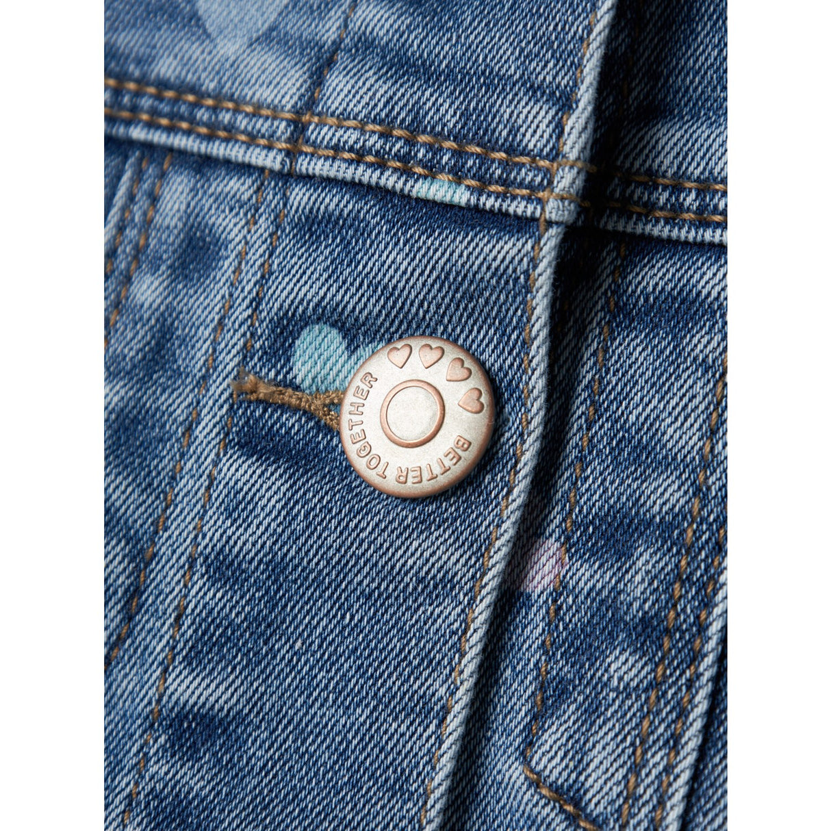 Name It Medium Blue Denim Heart Falula Denim Jacka