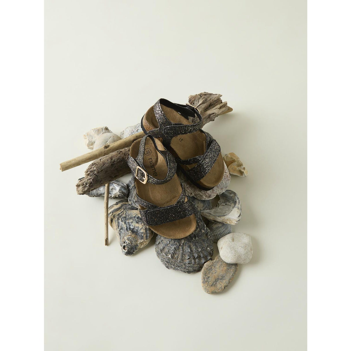 Name It Black Glitter Fiona Sandal