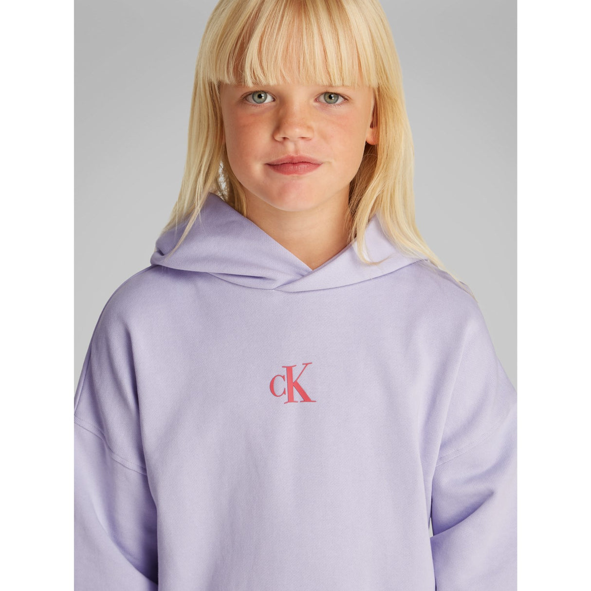 Calvin Klein Purple Heather Flower Back Graphic Hoodies