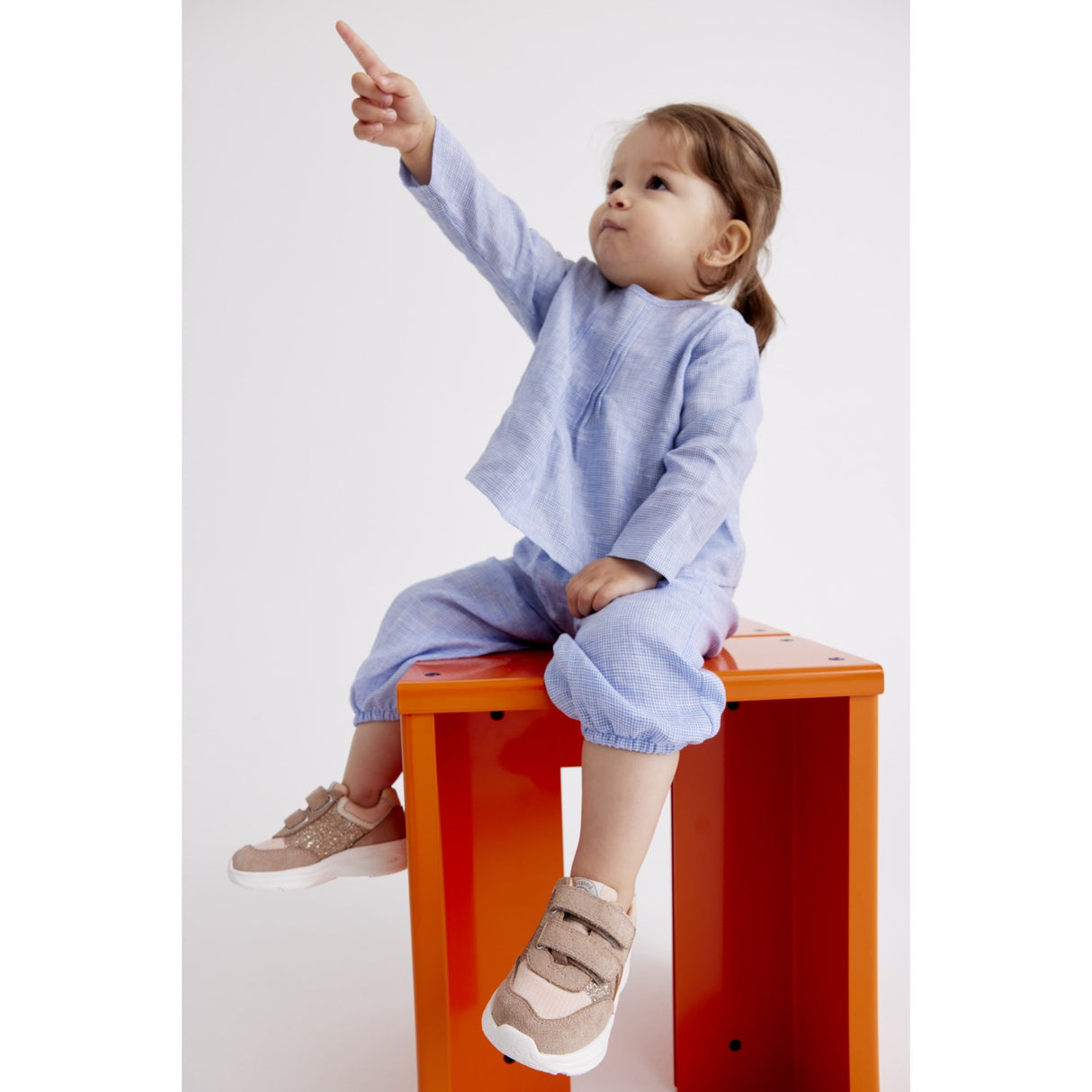 Bisgaard Taupe Glitter Yuki Glitter Kardborreband Skor