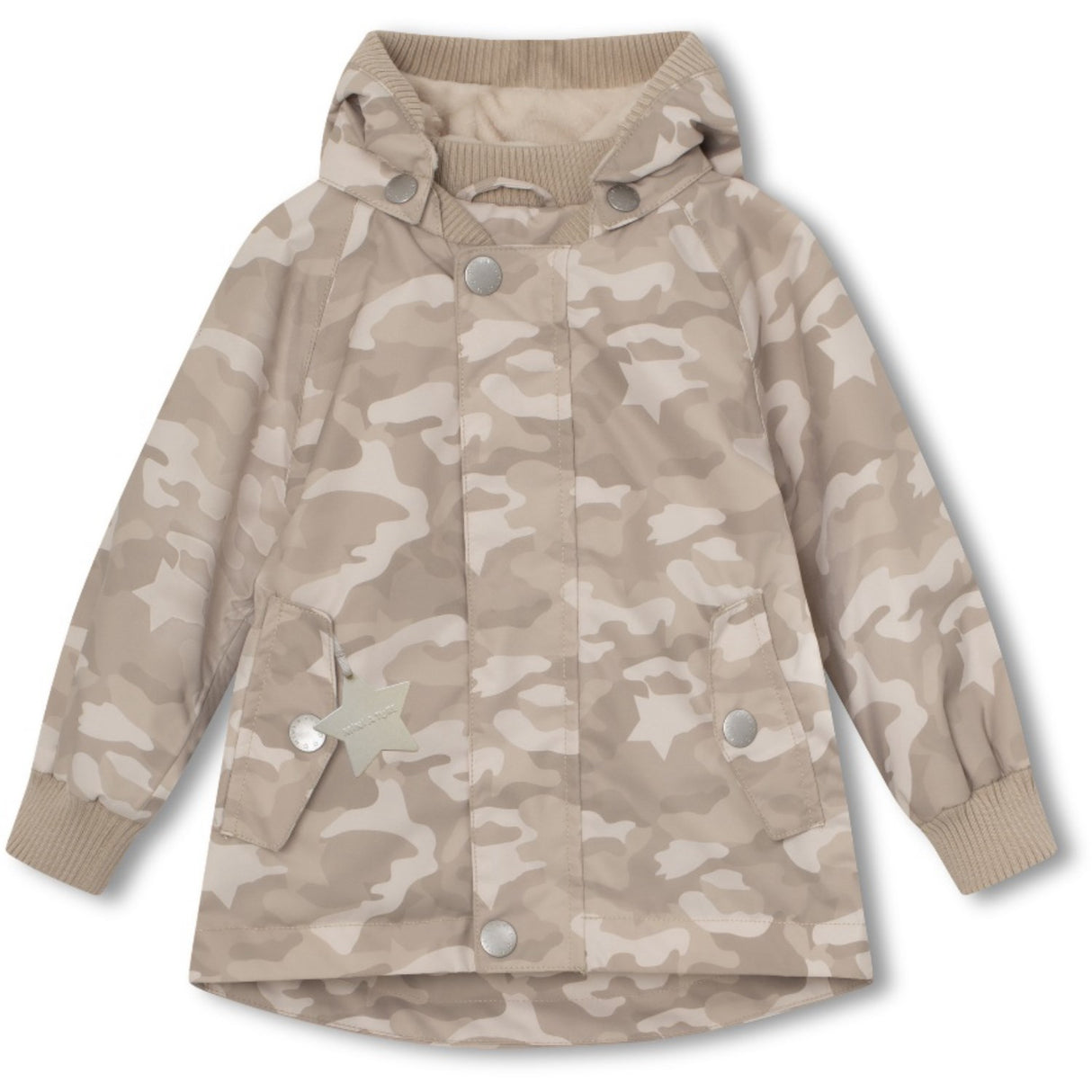 Mini A ture Sand Camo Wally Fleece Lined Printed Spring Jacka.GRS
