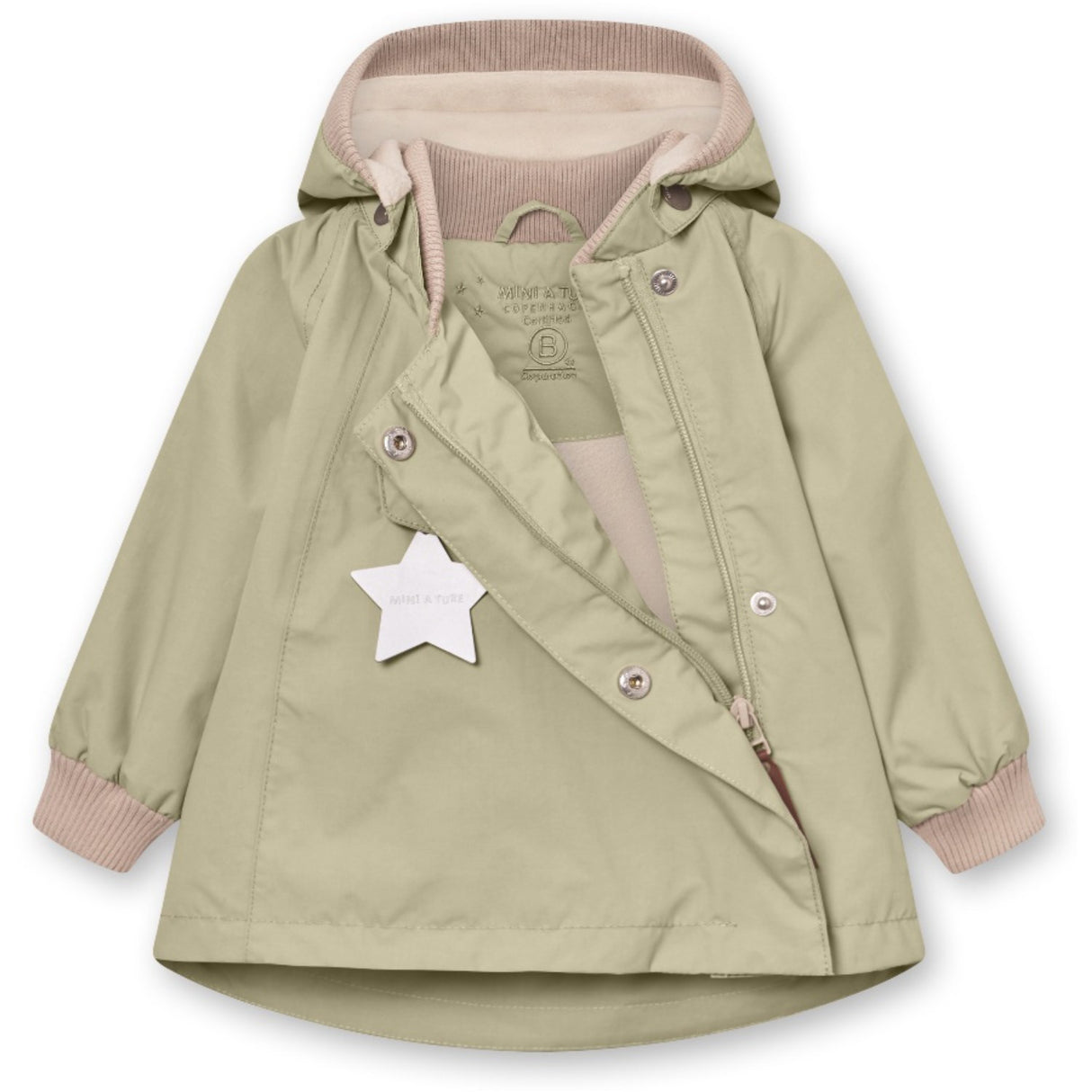 Mini A ture Elm Green Wai Fleece Lined Spring Jacka. GRS