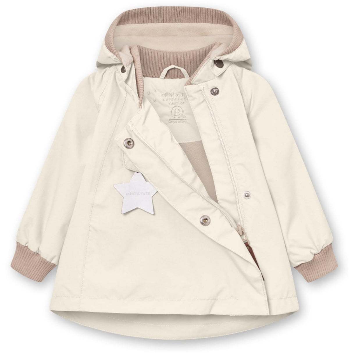 Mini A ture Sandshell Wai Fleece Lined Spring Jacka. GRS