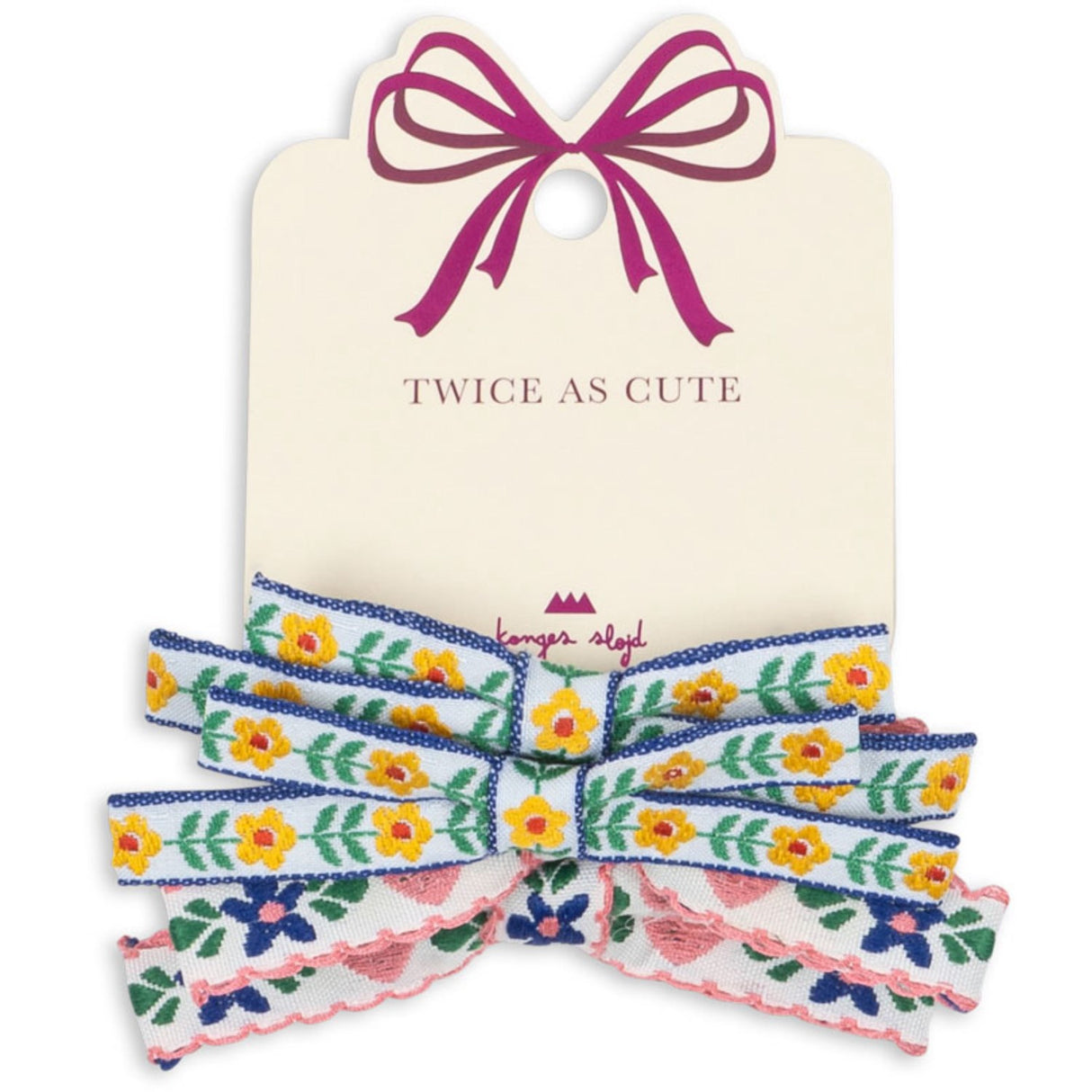 Konges Sløjd White/Rose 4 Pack Mini Rosett Elastic