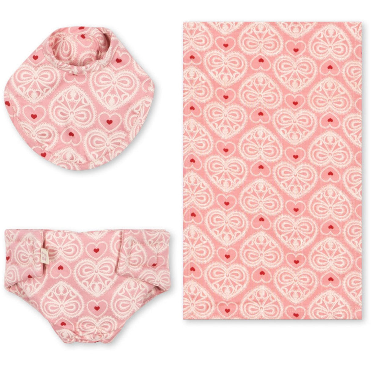 Konges Sløjd Lacy Pink Docka Nursery Set