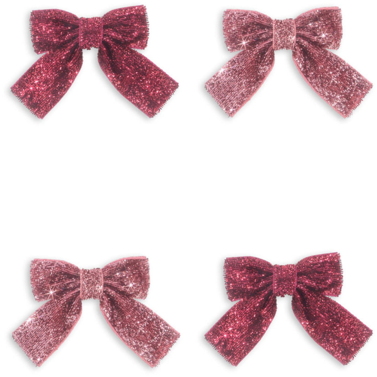 Konges Sløjd Pink Mix 4 Pack Glitter Rosett Hårklämmor