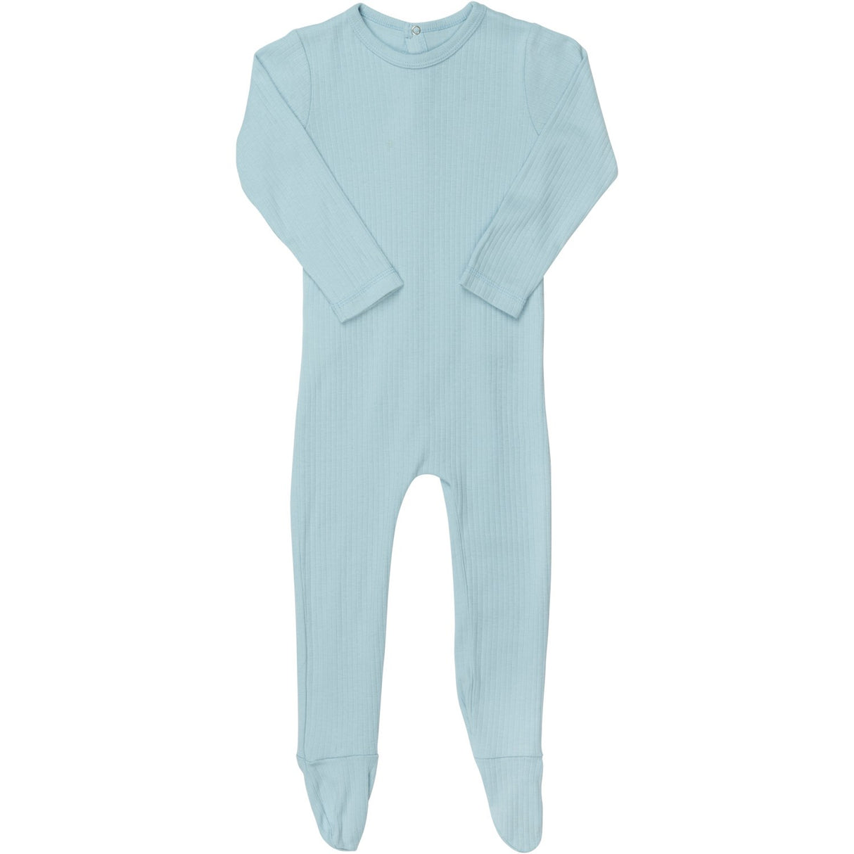 COPENHAGEN COLORS Lt. Blue Rib Jersey Onesie W. Back Opening