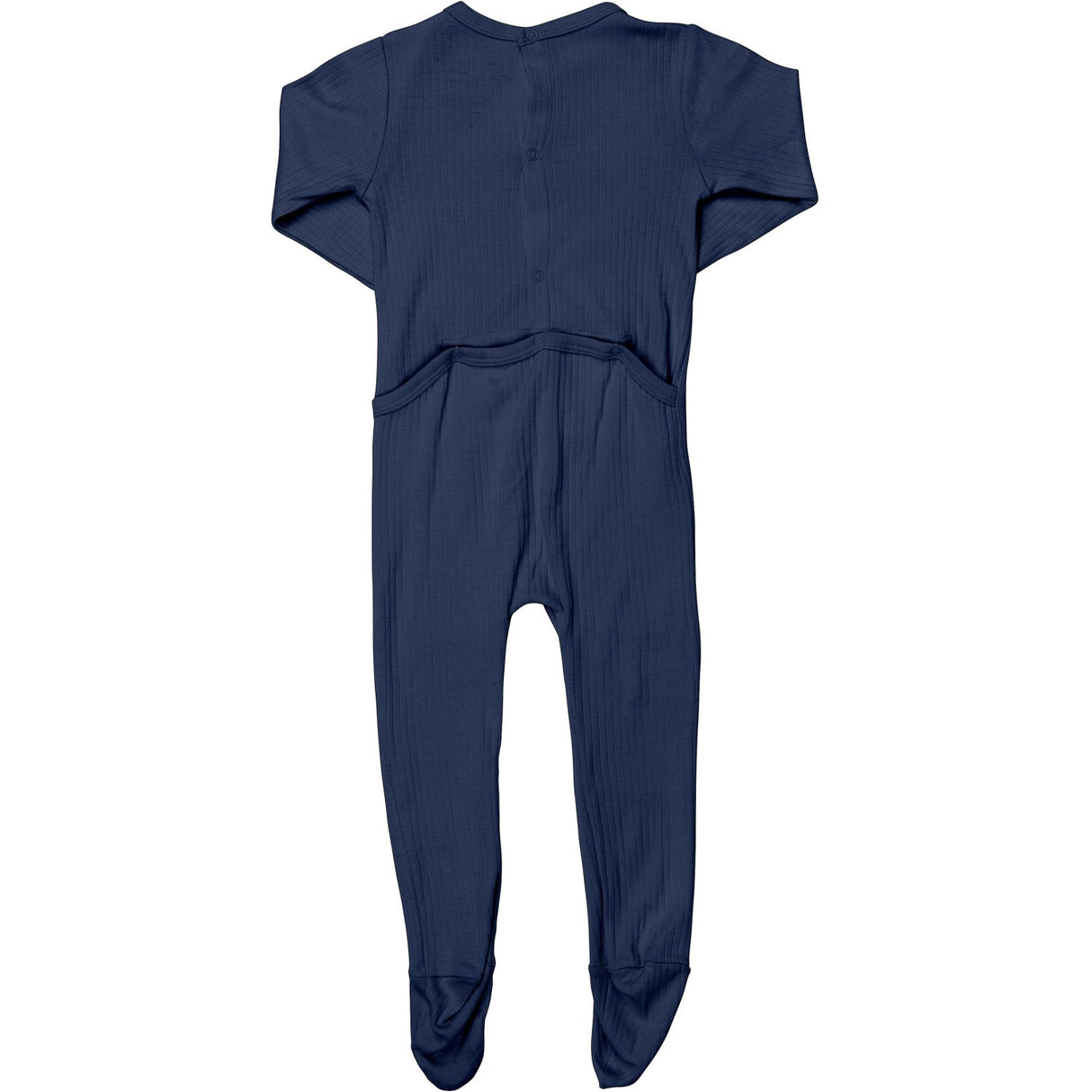 COPENHAGEN COLORS Navy Rib Jersey Onesie W. Back Opening