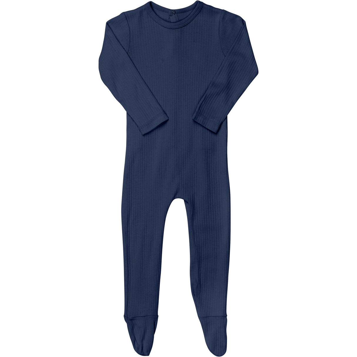 COPENHAGEN COLORS Navy Rib Jersey Onesie W. Back Opening