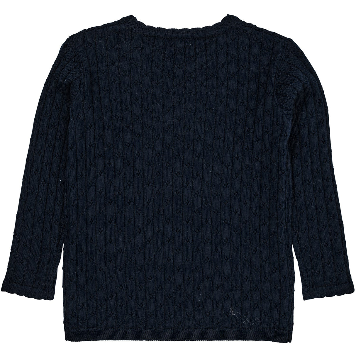 COPENHAGEN COLORS Navy Merino Classic Pointelle Blus