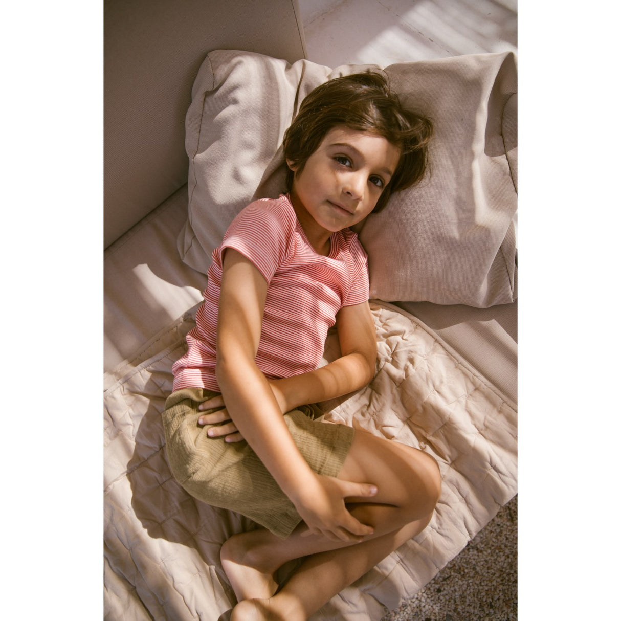 MarMar Modal Fine Rib Red Stripe Tago T-Skjorta