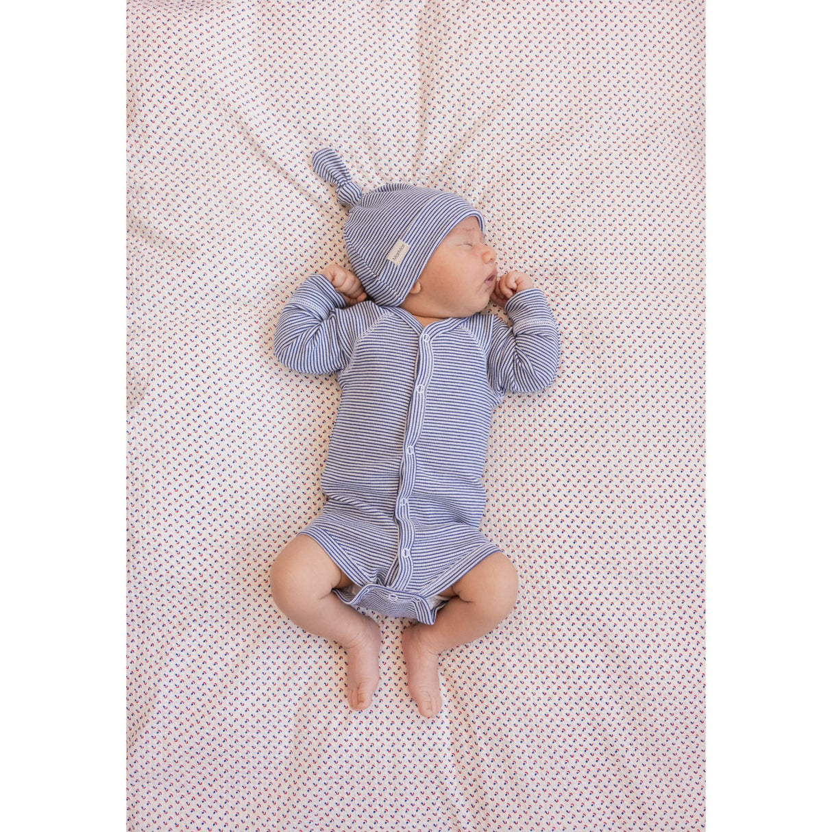 MarMar New Born Modal Fine Rib Blue Stripe Aiki Mössa