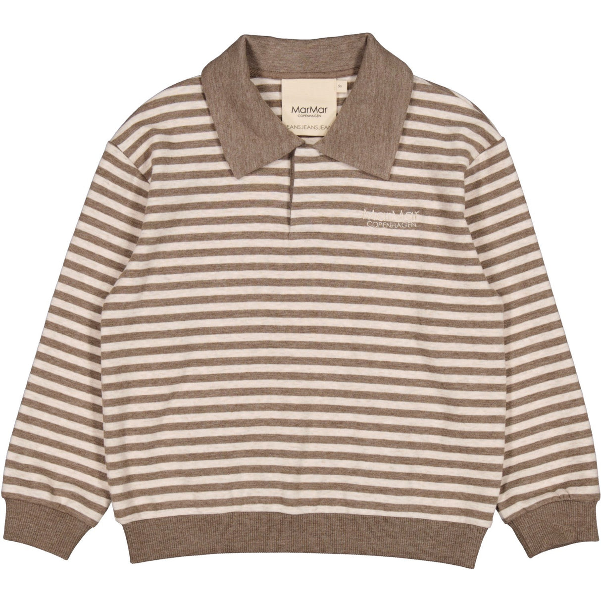 MarMar Modal Sweat Brown Stripe Melange Thanos Pikétröja