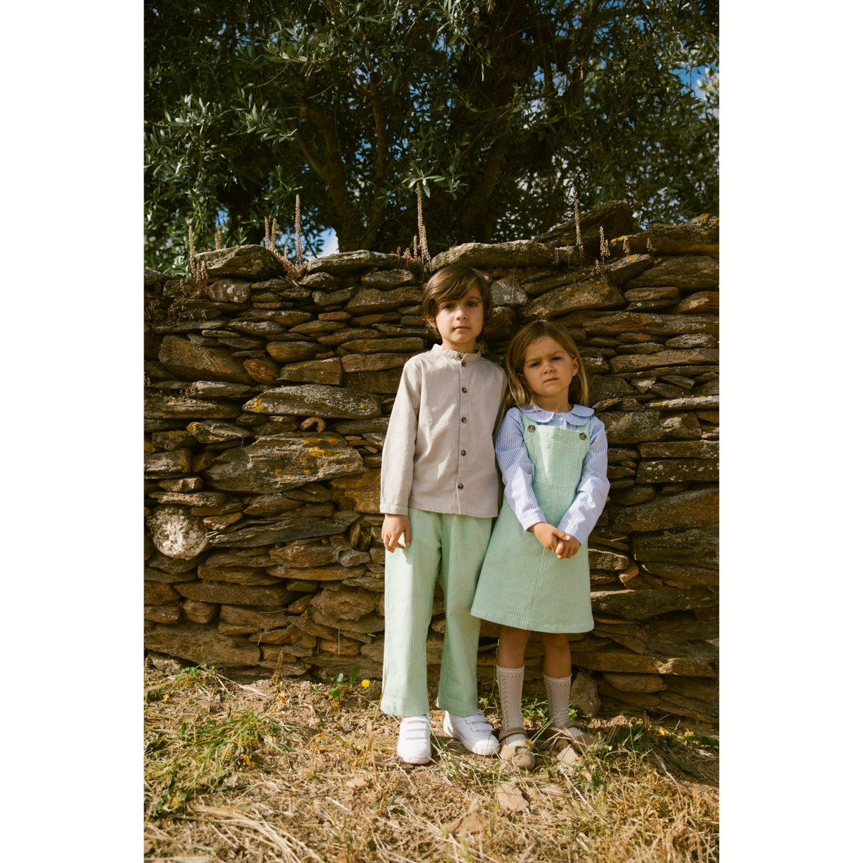 MarMar Soft Denim Cale Green Stripe Dalma Klänning