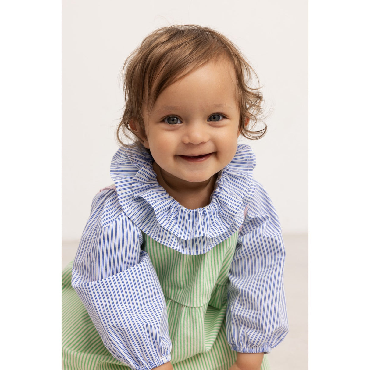 MarMar Soft Denim Cale Green Stripe Daely Klänning