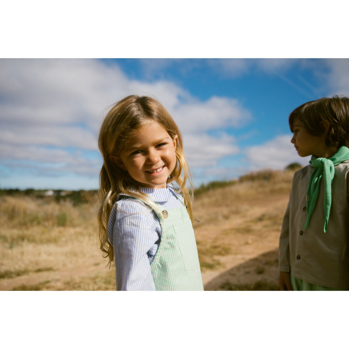 MarMar Soft Denim Cale Green Stripe Dalma Klänning