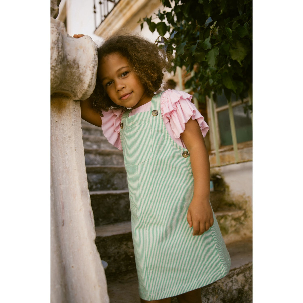 MarMar Soft Denim Cale Green Stripe Dalma Klänning