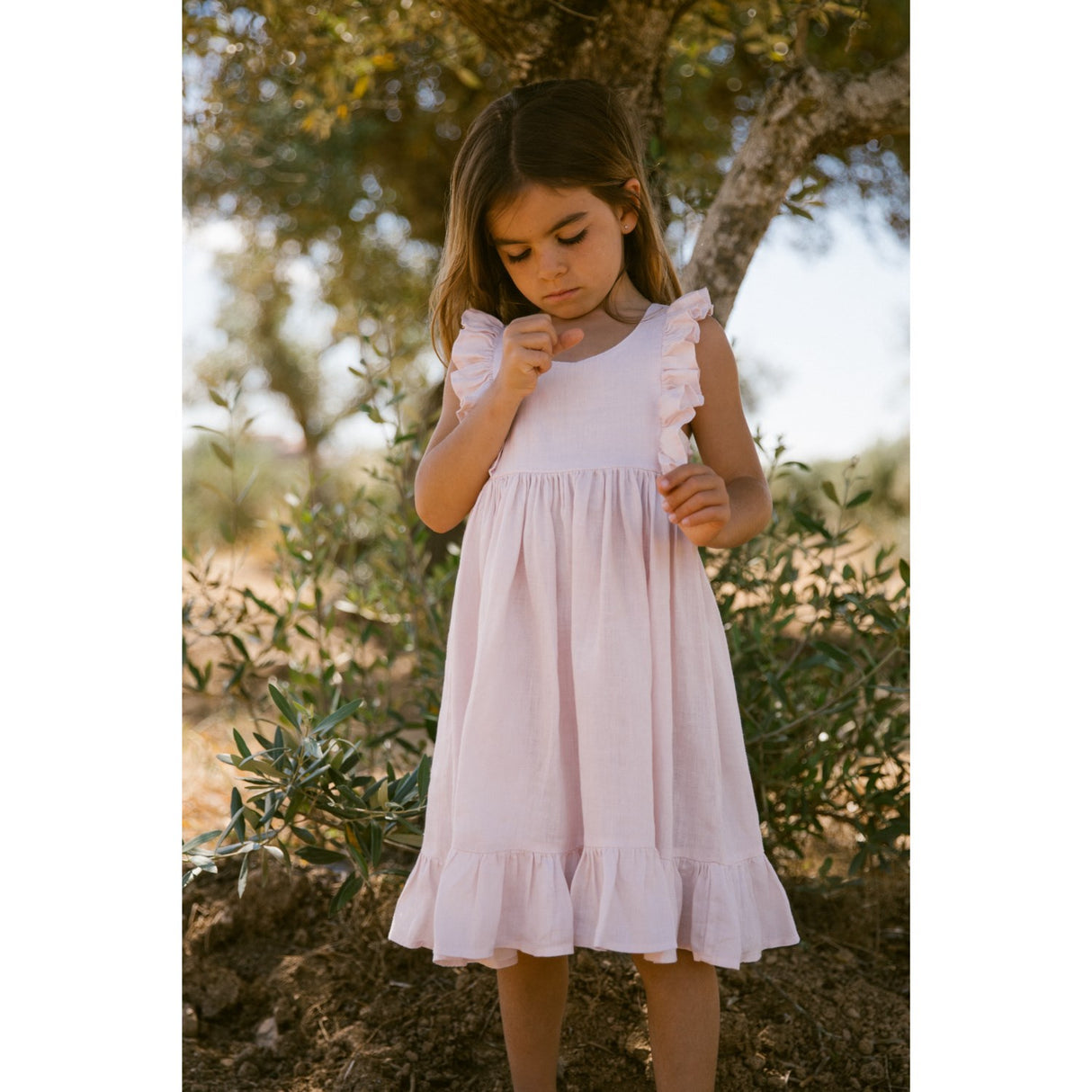 MarMar Linen Mauve Rose Danita Frill Klänning