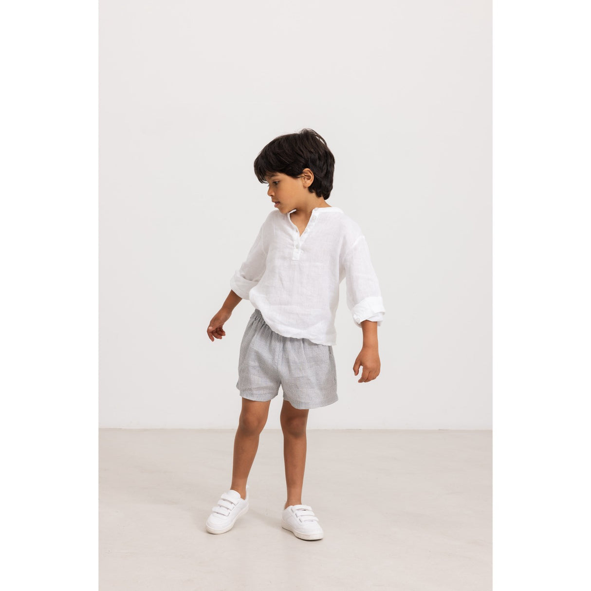 MarMar Linen Mini Check Pina Shorts