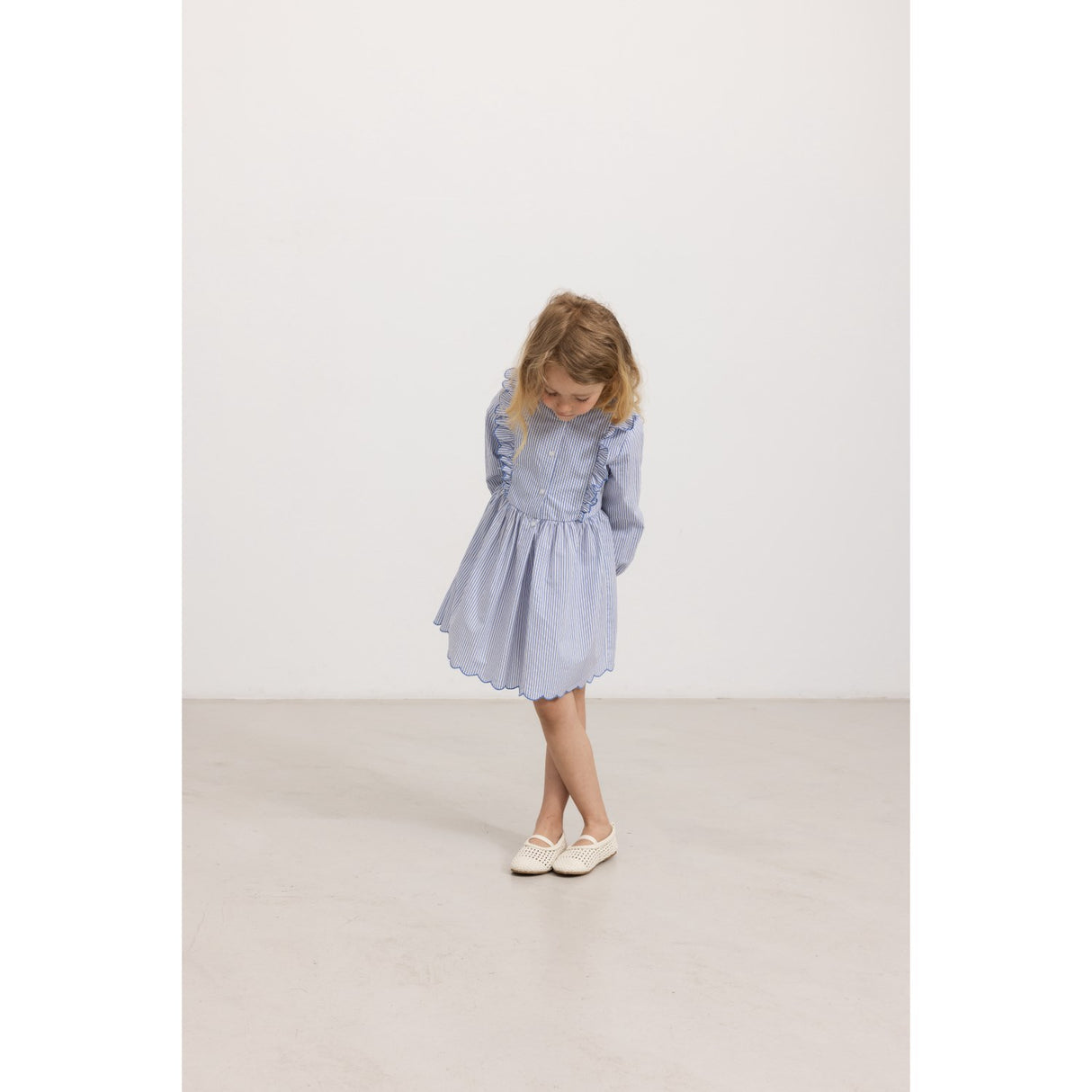 MarMar Poplin Bolich Blue Strips Deidra LS Klänning