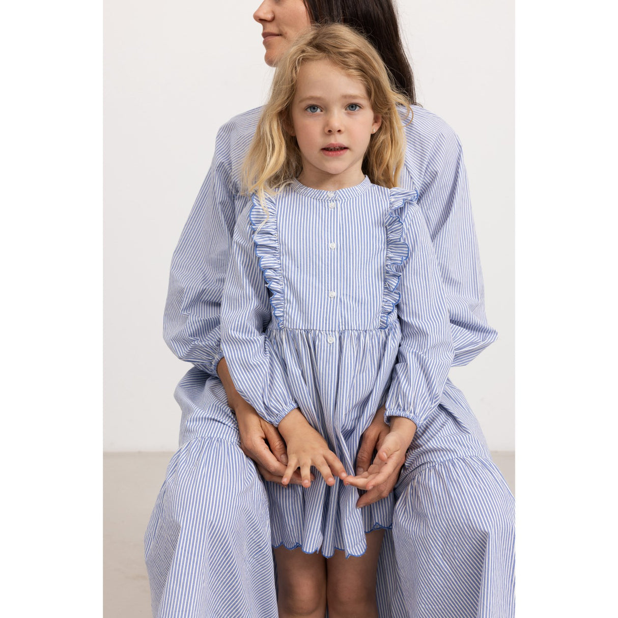 MarMar Poplin Bolich Blue Strips Deidra LS Klänning